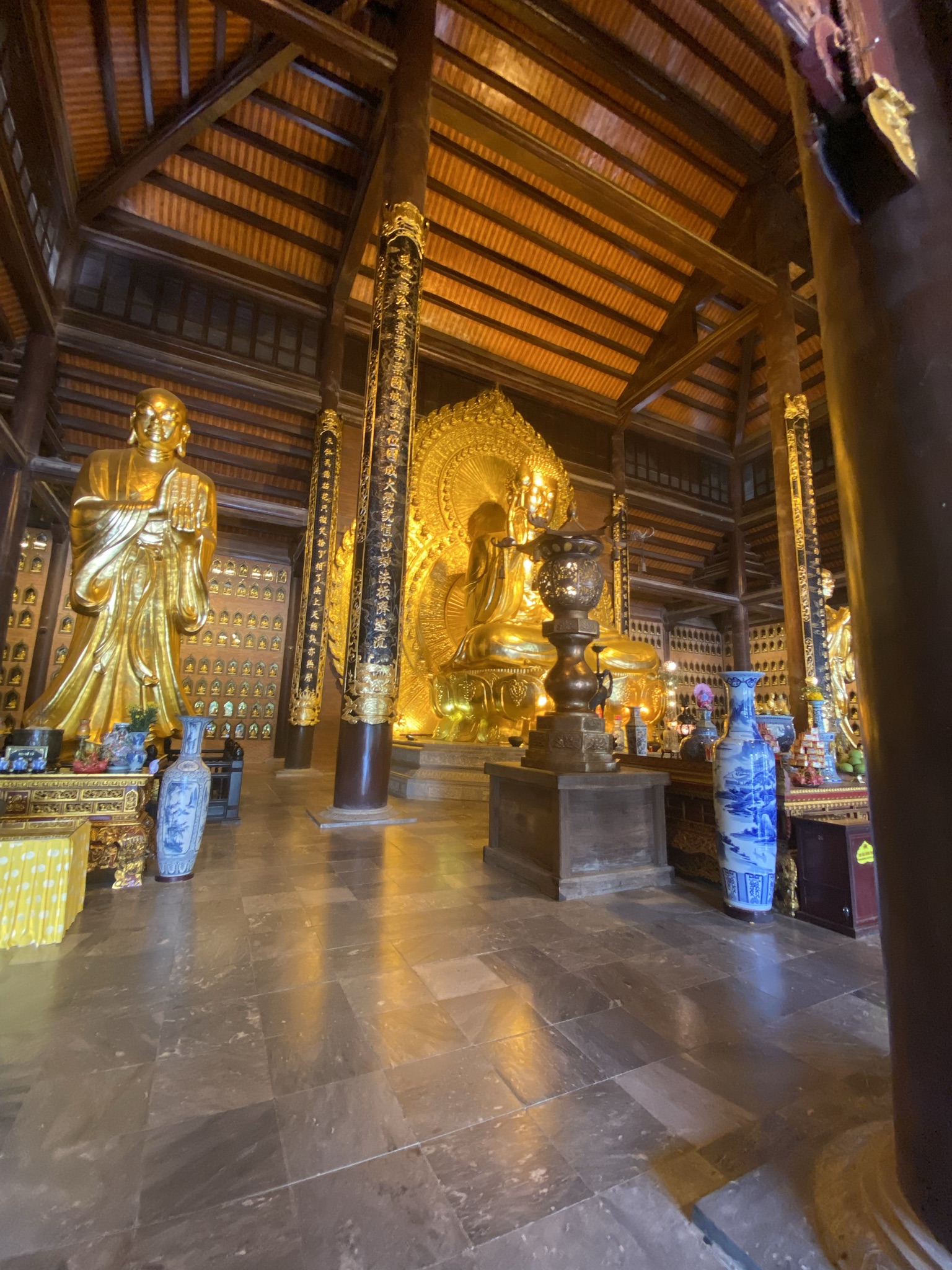 Traditional Vietnamese coffee break with a mountain view